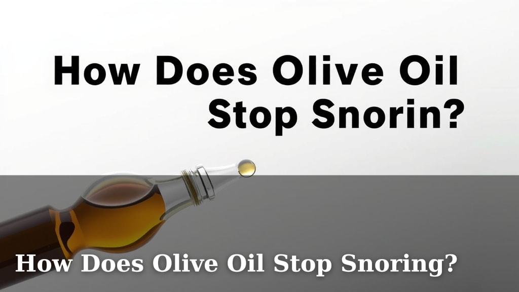 How Does Olive Oil Stop Snoring?