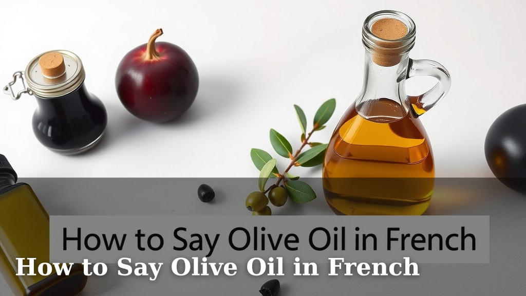 How to Say Olive Oil in French