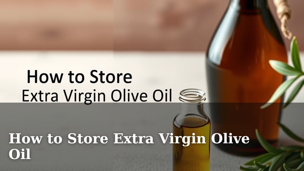How to Store Extra Virgin Olive Oil