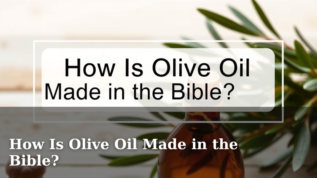 How Is Olive Oil Made in the Bible?