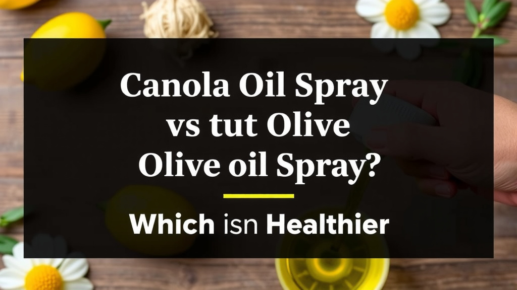 Canola Oil Spray vs Olive Oil Spray: Which is Healthier
