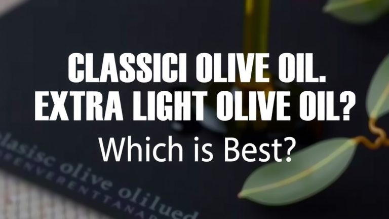 Classic Olive Oil vs. Extra Light Olive Oil: Which is Best